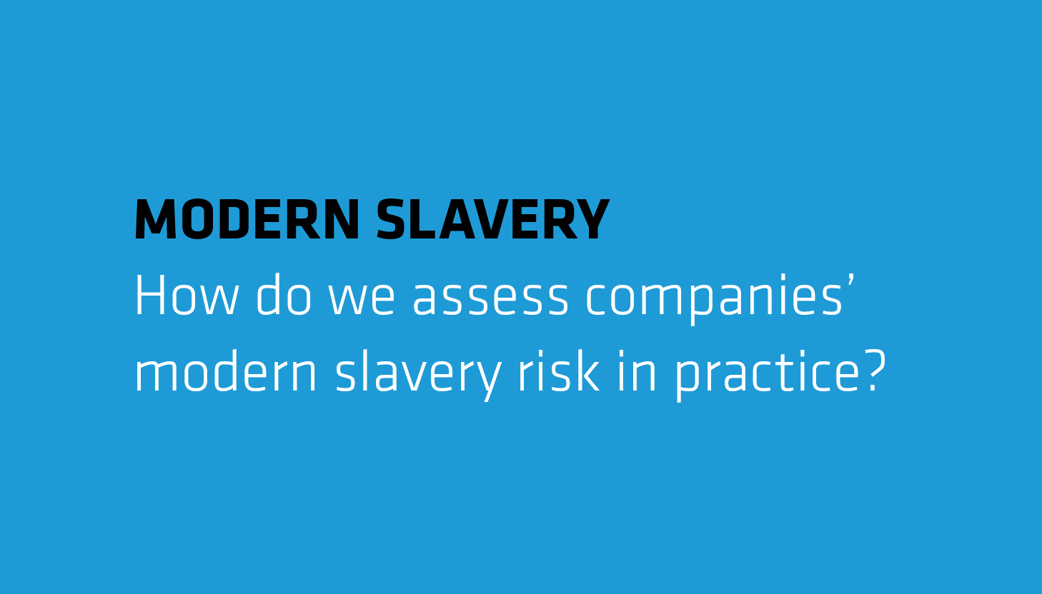 Assessing Modern Slavery Risk AB